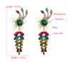 Fantaisie fleur boucles d'oreilles pour femme à la mode Multi couleur cristal longue goutte boucle d'oreille fille fête bijoux Brincos