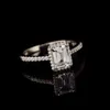 Emerald Cutting Moissanite Rings Luxurious S925 Silver Wedding Jewelry White D Color 1-2ct Carat Diamond Substitute