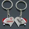 Kreatywny Moda Kobiety Mężczyźni Keyring Para Keychain Miłośnicy Cute Key Pierścionek Uchwyt Miłość Heart Friends Gift Wedding Favors