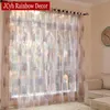 Style japonais Sheer Tulle Rideau Pour Salon Burnout Rideau Pour Enfants Chambre Fenêtre Cuisine Rideau Stores Rideaux 210712