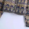 Mode kvinnor fyrkantig krage jacquard stickning kort tröja kvinnlig långärmad pullover casual lady lösa toppar sw1150 210430