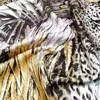 Écharpes POBING manuelle manuelle manuelle en sergé en soie foulard femme léopard print carré Echarses Foulards Femme Wrap Bandana Hijab 90cm