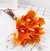 3Dprinted artificial flower 6 heads of Cymbidium palm bouquet wedding decorative Butterfly Orchid flowers bunch background4789175