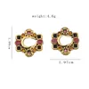 Retrofärgade diamantberlock örhängen Designer Letter Rhinestone Studs Personlighet Örhänge för flickor smycken gåvor