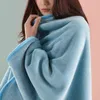 Winter Warm Thick TV Hooded Sweater Blanket Unisex Adult Flannel Lamb Fleece Lazy Man Shawl Nap Blankets for Beds Travel Home 211122