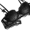 NXY SEXY SETVARSBABY Women 4 sts Sexig spets Halvkopp Tunna underkläder Broderier Brassiere Samla Bra + Thong + Belt + Strumpor Underkläder Ställer 1128