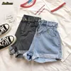 Sminean mode hoge taille vintage denim shorts vrouwen plus size casual harajuku curling jeans mini korte vrouwelijke zomer broek 210724