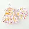 Sommer Neugeborenes Baby Mädchen Kleid Kleinkind Infant Gedruckt Prinzessin Kleider für 1 Jahr Mädchen Geburtstag Kleidung Mit Hut Baby Outfits q0716