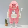 Clothing Sets For Baby Boy Girl Kid 2021 Style Cartoon Hooded Long Sleeve Top + Pant 2PCS Toddler Outfit 1 2 3 4 Years