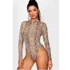 Kvinnor Snake Skriv ut Långärmad Romper Top Clubwear Party Jumpsuit Bodysuit New Y0927