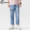 GOESRESTA Coréen Fashoins Jeans Pantalons Hommes Vintage Pantalon Droit Hip Hop Streetwear Sarouel Harajuku Baggy Hommes Jeans 210317