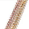 Collana a catena cubana da ginnia da 17 mm Bracciale a catena a piombo 14k in oro bianco placcato a 3 fili diamanti zirconia cubica gioielli zirconi 16inch24inch9316943