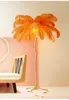 Floor Lamps Fashion Ostrich Feather Lamp Living Room Indoor Deco Luminaire Copper Resin Tripot Standing314R