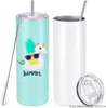 DIY sublimering tumbler 20oz rostfritt stål smal tumlare rak tumlers vakuumisolerad resemugg