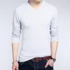 Men's T-Shirts 2022 Korean Long Sleeve T-shirt Slim Fit Cotton Solid Color Wholesale Price