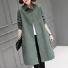 Women's Trench Coats Damesjas 2021 Herfst Koreaanse Mode Lange Mouw Losse overjas Windbreaker Vrouwelijke Bovenkleding Basic Gevoerd Tops