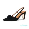 Slingback النساء مضخات أنيقة ساحة تو زهرة زخرفات جلد طبيعي أحذية الربيع الصيف عالية الكعب الزفاف فستان الزفاف