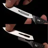 Kolfiberhandtag Scalpel Blad Folding Knife Outdoor Camping Travel Cutter EDC Tool med 10st Bytesbara blad3512722