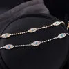 Ins Fashion Evil Eyes Rhinestone Gold Silver Color Anklets per donne che brillano di gioielli con catena di gamba a catena da tennis a cristallo completo G16733696