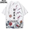 Hip Hop Hommes Streetwear Haruku Japonais Grande Vague Tshirt À Manches Courtes Coton Été Casual Floral T-shirt Mode 210319