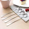 Spoons Korea Creative Stainless Steel Long Handle Spoon Environmental Office Coffee Stirring Tea