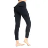 Yoga Outfit Femmes Compression Leggings Cargo Pantalon Taille haute Multi-poche Fitness Gym Athletic Sportswear Solid Bodycon X5QF