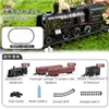محاكاة نموذج قطار كهربائي لعبة السكك الحديدية اللعب الكلاسيكية البخار البخار قاطرة البخار مع لعبة الصبي الدخان