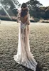 Boho Bohemian Volle Spitze Hochzeit Kleid Für Frauen 2021 vestido blanco mujer Langarm Brautkleider Sommer Land Backless247P