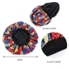 Mulheres Extra Grande Caps Cetim Bonnet Africano Cópia Tecido Ankara Cuidado Cabelo Night Dormir Cap Senhoras Turban Bandanas Dupla Camadas