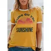 T-shirt da donna taglie forti T-shirt estiva a maniche corte tee Bring On The Sunshine T-shirt Femme Harajuku t-shirt da donna Top Tee 210518