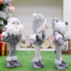 Ornements de Noël en peluche Debout Jouet Figurines Santa Bonhomme De Neige Renne Pour La Maison Intérieur Extérieur Décoration Navidad 211018