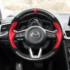 DIY Custom Refer Chare Shisted Кожаный автомобиль Рулевая крышка для Mazda 3 CX-5 CX-4 Atenza Onxela Автомобильные аксессуары Крышка колеса