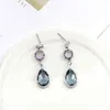 Blue Crystal Pendant Earrings Drop Transparent Rhinestone Drop Earrings Simple Fashion Holiday Jewelry Sweet Romantic Gifts G220312