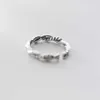925 Sterling Silver Simple Twist Réglable Bague pour Femmes Vintage Style Géométrique Fine Jewelry 210707