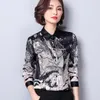 Verano moda mujer manga larga caballo estampado camisa blusa trabajo Casual gasa blusa señora Oficina suelta Top Blusas femininas 210514