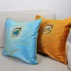 Almofada/travesseiro decorativo luxo de bordado moderno sofá de penas de cauda laranja azul capa de capa de cadeira de cama de cama decorativa 45 x 45cm vender por p