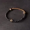 Lava Stone Essential Oil Diffuser Hand Verwerkte Messing Charm Bracelet Strand Bangle Pols Sieraden voor Male Vrouw Beaded, Stran Strands