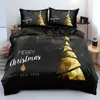 3D Bed Linen Merry Christmas White Bedding sets XMAS Duvet/Quilt cover set Comfotter case 220x240 King Queen Full Twin Red Bow 220112