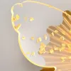 Lampada da parete Creative Golden Butterfly Camera da letto Luci da comodino AC 220V 5W El TV Backrgound Acrilico Decorativo per interni
