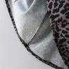 Za Vintage Leopard Print Mini abito da donna manica lunga pieghettato abiti larghi Donna Chic apertura posteriore orlo a balze Vestido 210602