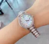 Women Geometric Roman number Wristwatch Minimalist Rhinestone Ceramic Quartz watches Ladies Mother of pearl dial Date Clock 32mm