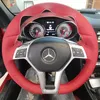 Housse de volant cousue à la main pour automobile, DIY, adaptée à Mercedes Benz classe A classe C classe E gla GLK