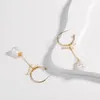 Dangle kroonluchter 2021 nieuwe gepersonaliseerde koelvormige metalen oorbellen natuurlijke speciaalvormige parel oorbellen handgewikkelde accessoires sieraden