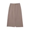 Spring and Autumn Female Slim Work Professional Skirt High Waist Mid-length Solid Color A-line Bust Women 210527