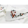 Wiosna Szyfonowa Bluzka Biały Czarny Latarnia Z Długim Rękawem Koszule Cute Vintage Haft Floral Bluzki dla kobiet 13051 210521