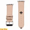 För 38mm 40mm 42mm 44mm Deluxe Fashion Designer Watch Straps Iwatch Series 6 5 4 3 2 1 Armband Högkvalitativ högkvalitativ präglad läder Smart Bands Watchband