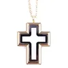 Mixed 10pcslot Cross Floating Charm Plain Locket Magnetic Living Glass Memory Necklace Jewelry Women Christmas Gifts Pendant Neck2495270