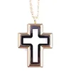 Blandat 10st Lot Cross Floating Charm vanlig Locket Magnetic Living Glass Memory Halsband smycken Kvinnor Julklappar hänge nacke277b