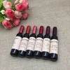 6 색 매트 립글로스 레드 와인 병 메이크업 액체 립스틱 방수 장기 지속 Lipgloss 보습 립 틴트 화장품