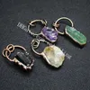 Rough Crystal Pendant Copper Electroformed Irregular Natural Raw Black Tourmaline Green Fluorite Amethyst Citrine Rock Stone Necklace Handmade Artisan Jewelry